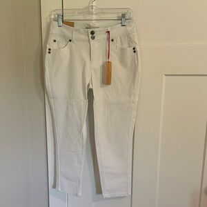 NWT Sabrina Lauren New York Womens White Crop Jeans Size 10 Spring Summer